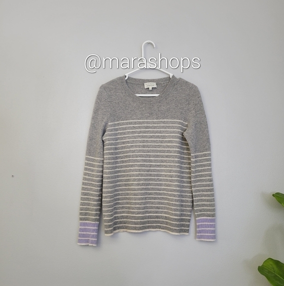 White + Warren Essential Striped Crewneck Sweater - Picture 2 of 6